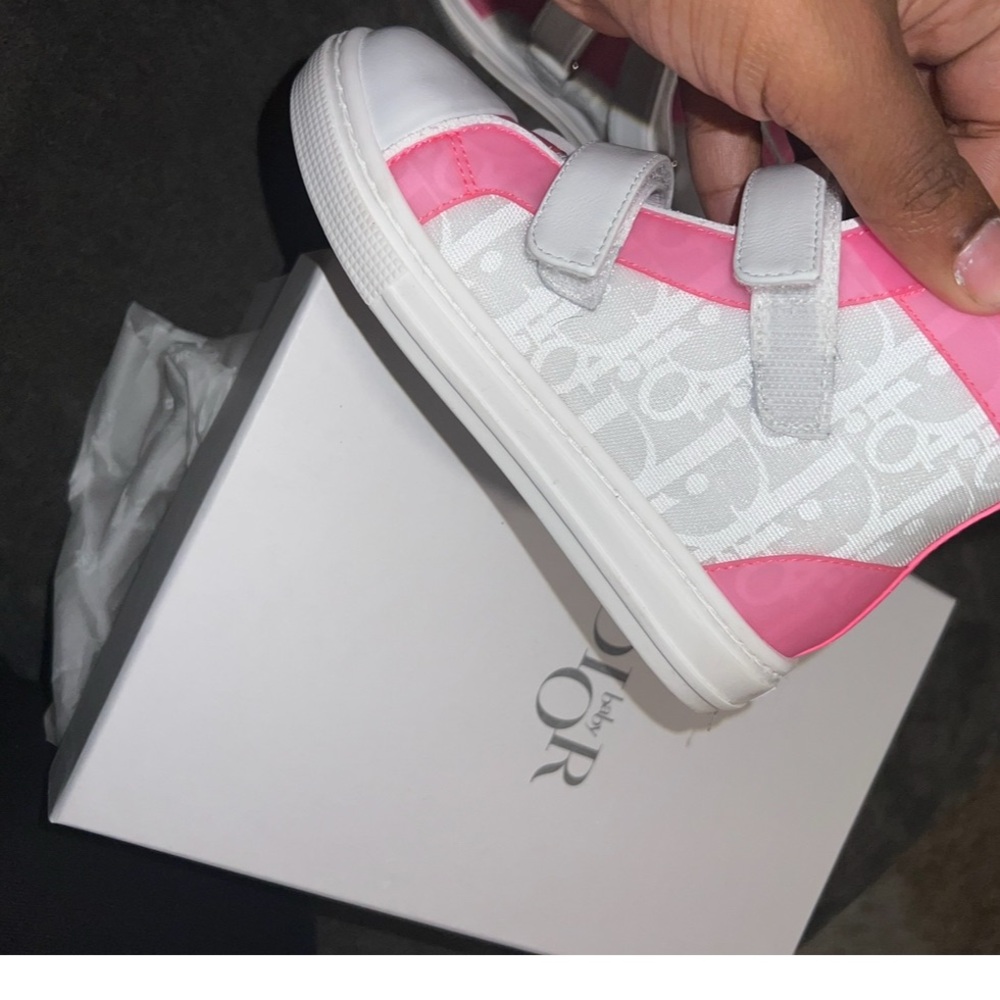 Dior Pink and White Baby Sneakers